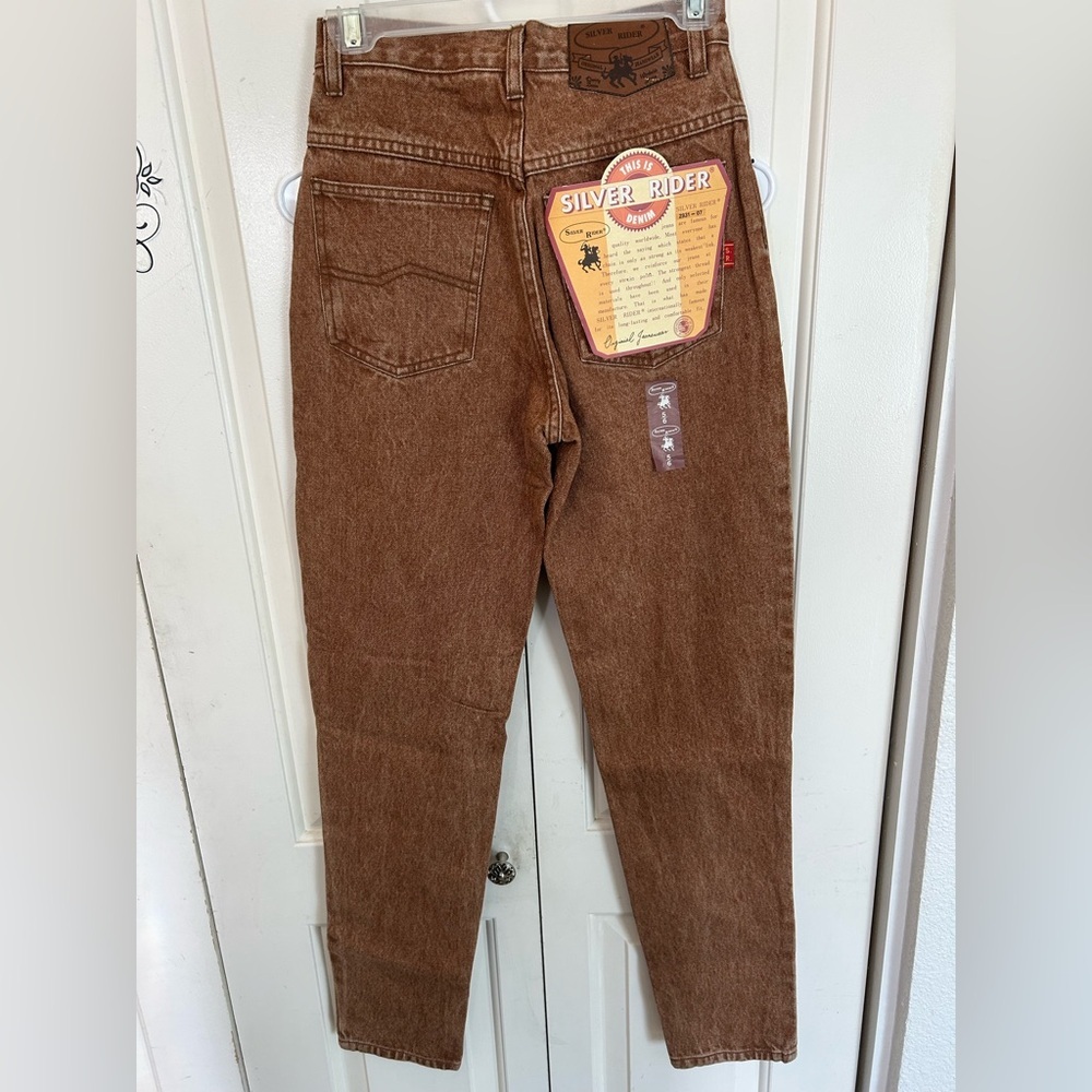 Vintage Silver Rider Denim Jeans Brown Wash New With Tags Size 5/6 - Picture 4 of 10